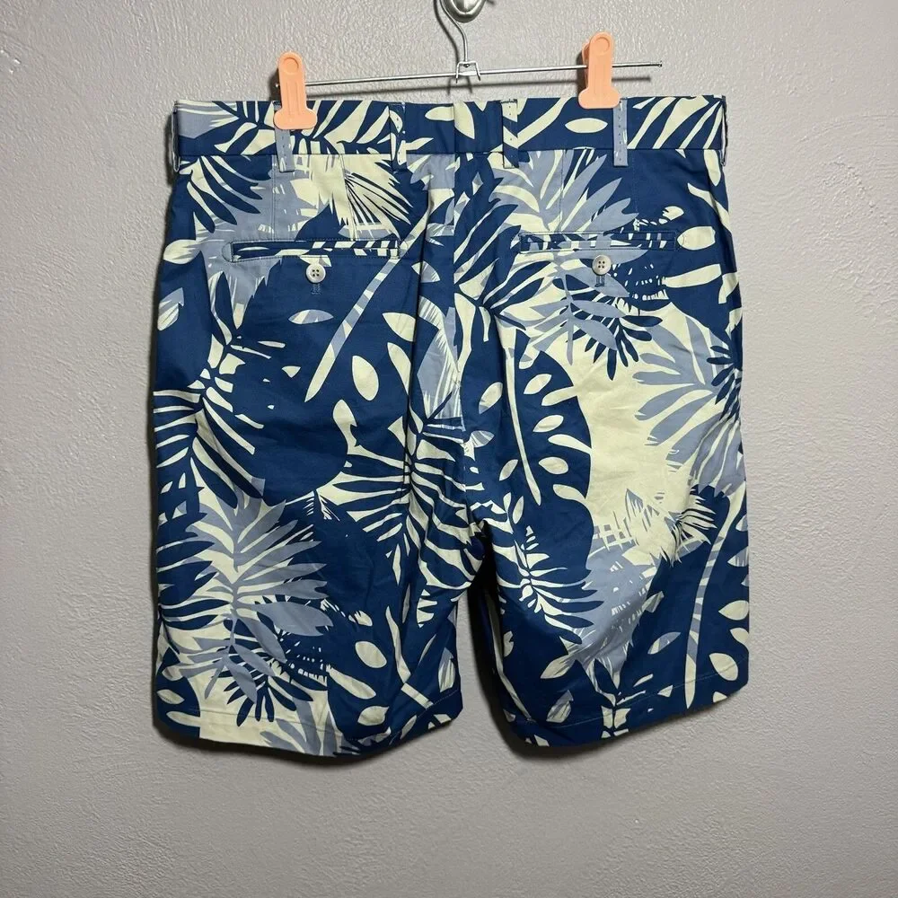 Reserve Patrick James Shorts Mens Sz 33 Tropical Palm Print Pima Cotton Golf